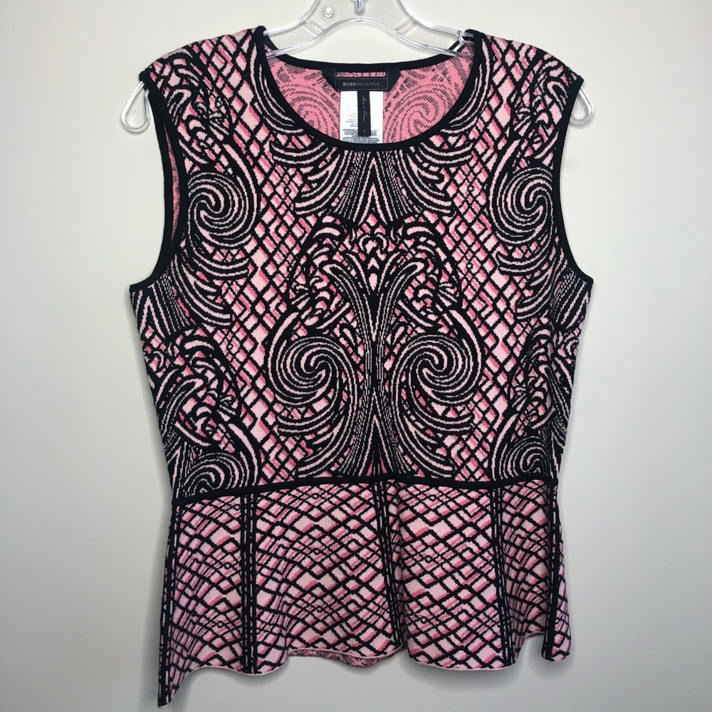 BCBG Pink and Black blouse
